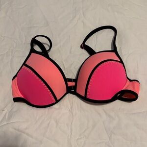 Pink and Black bikini top